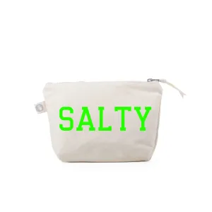 Makeup Bag Natural with Neon Green SALTY