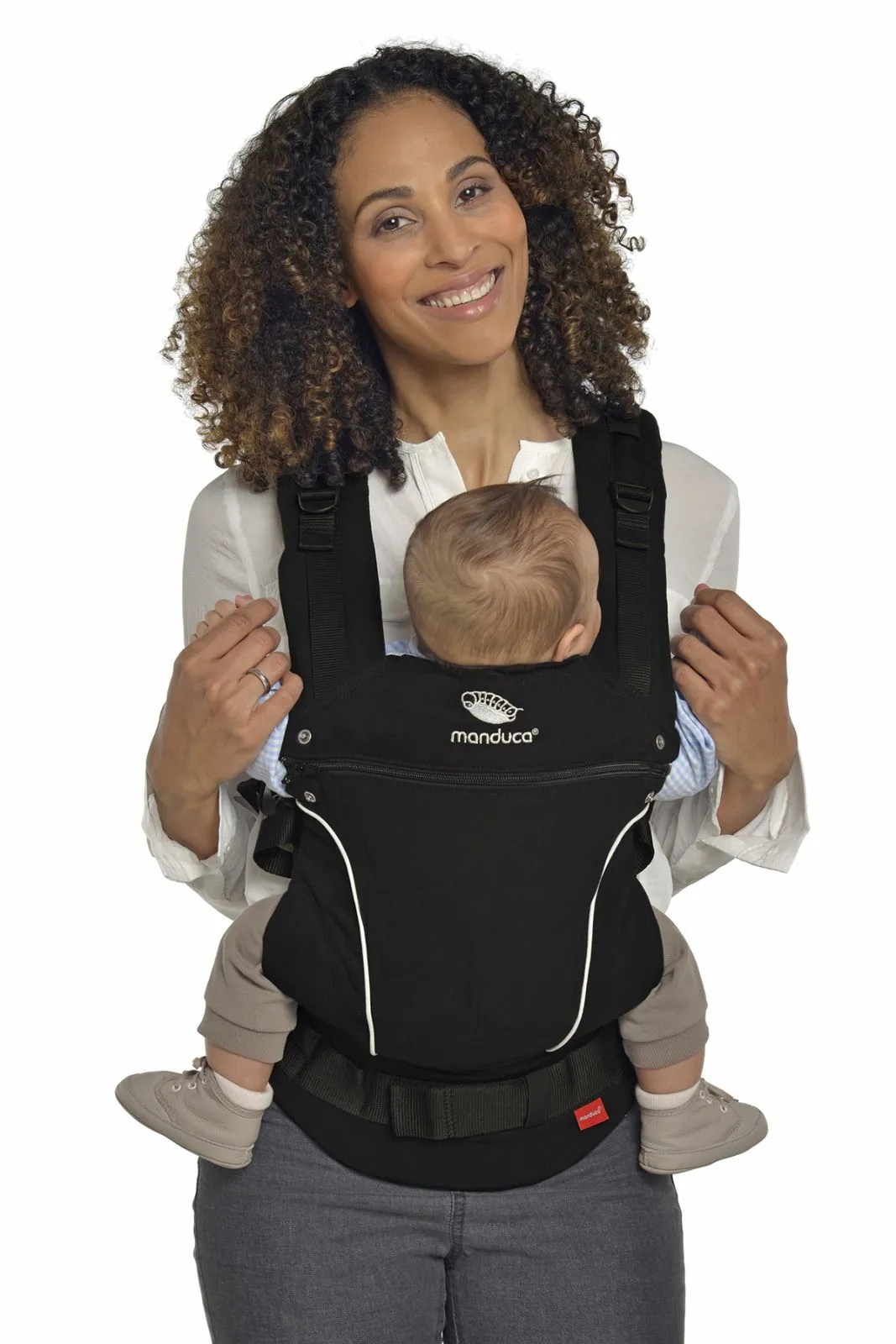 manduca First Pure Cotton carrier - NightBlack & FREE Size It Black (valued at rrp$24.95)