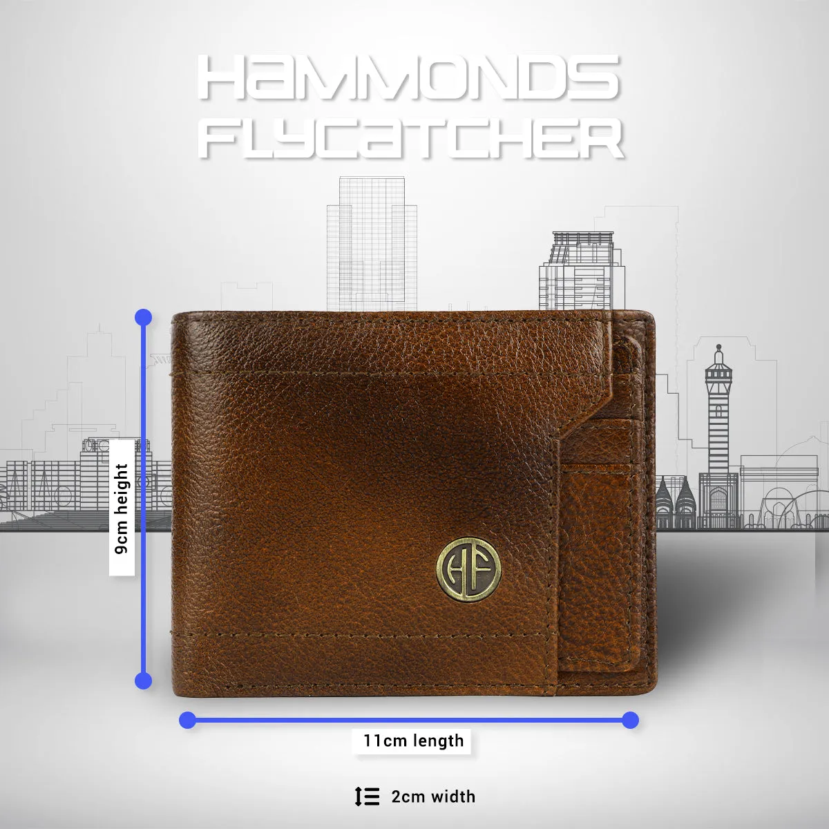 Men's Bifold Branded Wallet - Genuine Leather Money Purse with RFID Protected, 6 ATM Card Holders and More