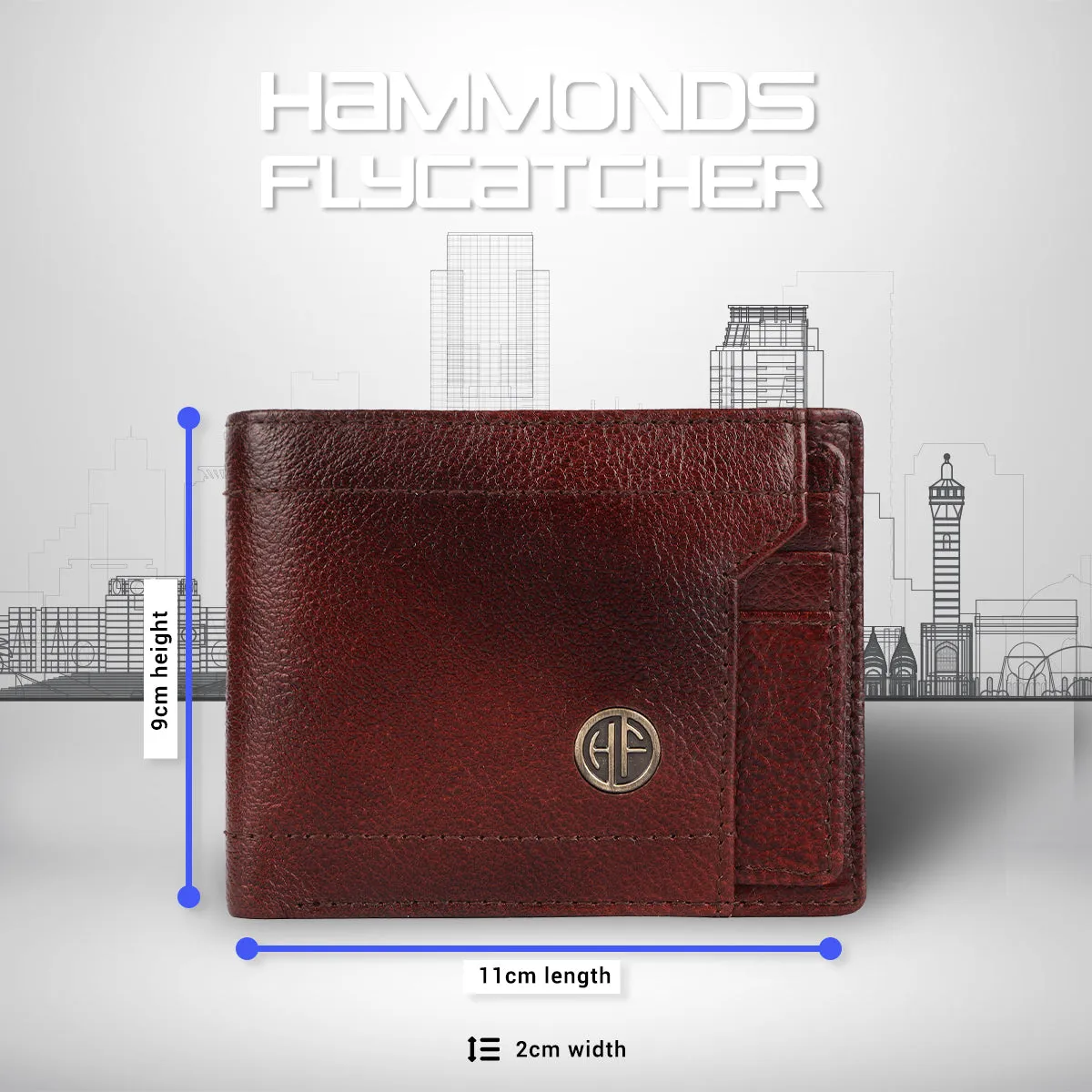 Men's Bifold Branded Wallet - Genuine Leather Money Purse with RFID Protected, 6 ATM Card Holders and More