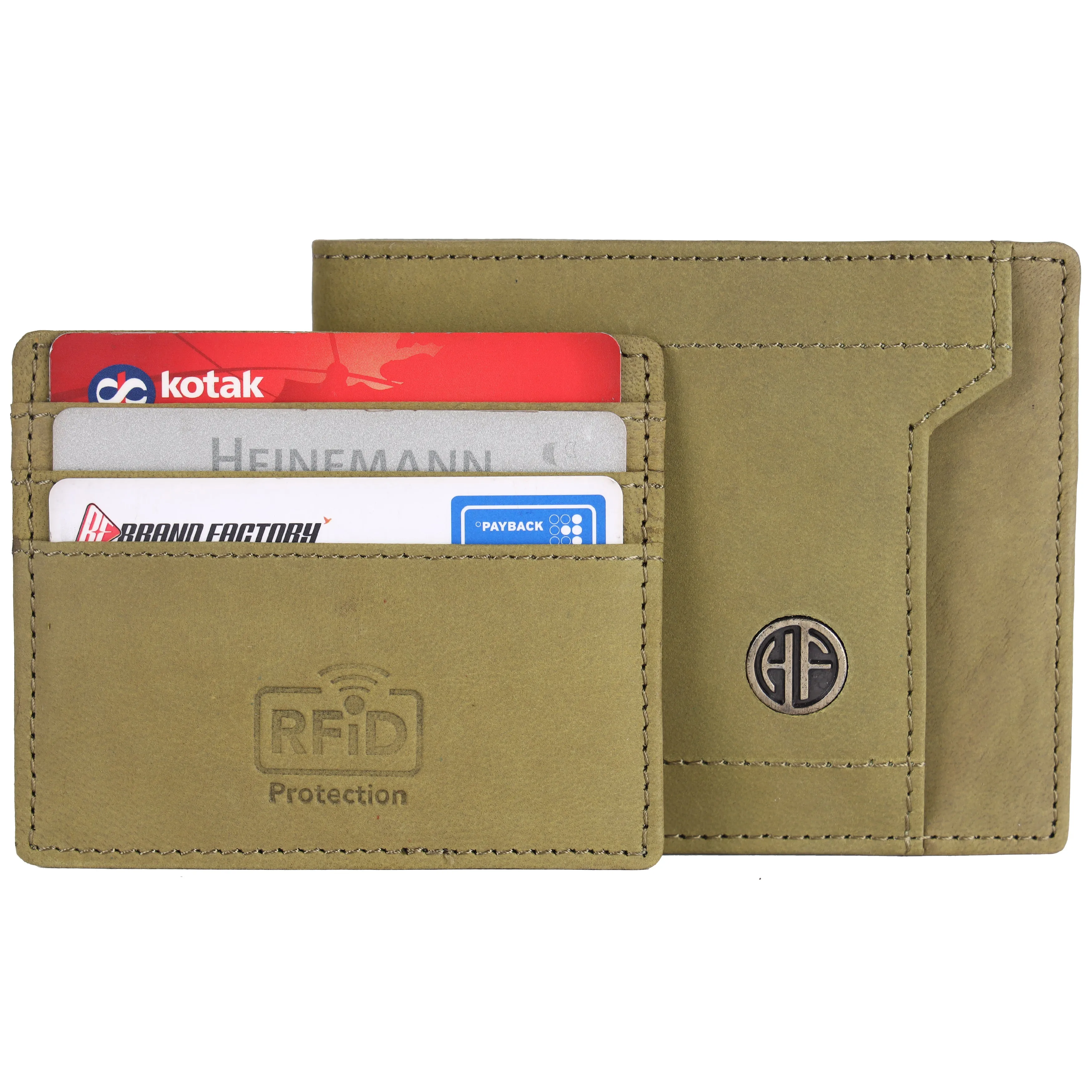Men's Bifold Branded Wallet - Genuine Leather Money Purse with RFID Protected, 6 ATM Card Holders and More