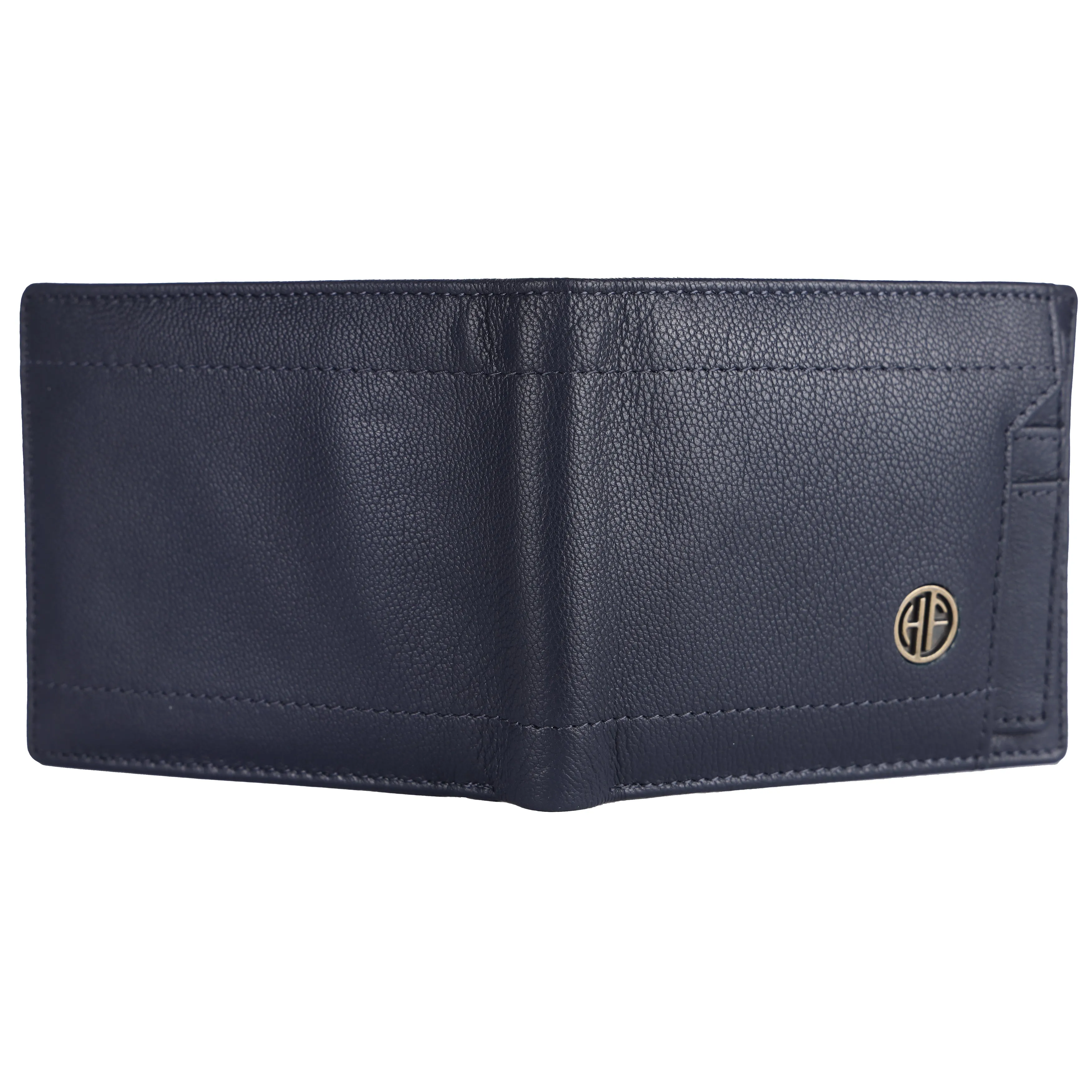 Men's Bifold Branded Wallet - Genuine Leather Money Purse with RFID Protected, 6 ATM Card Holders and More