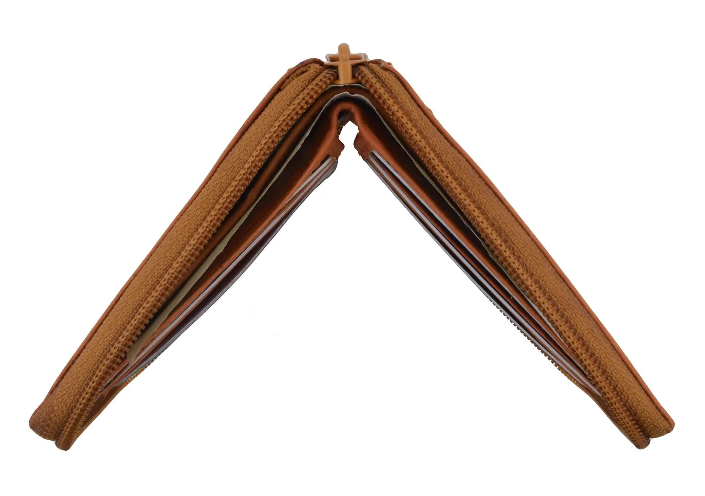 Mens Leather Wallet Pockets Money Purse Credit Card Clutch Bifold Zipper 1456 CF