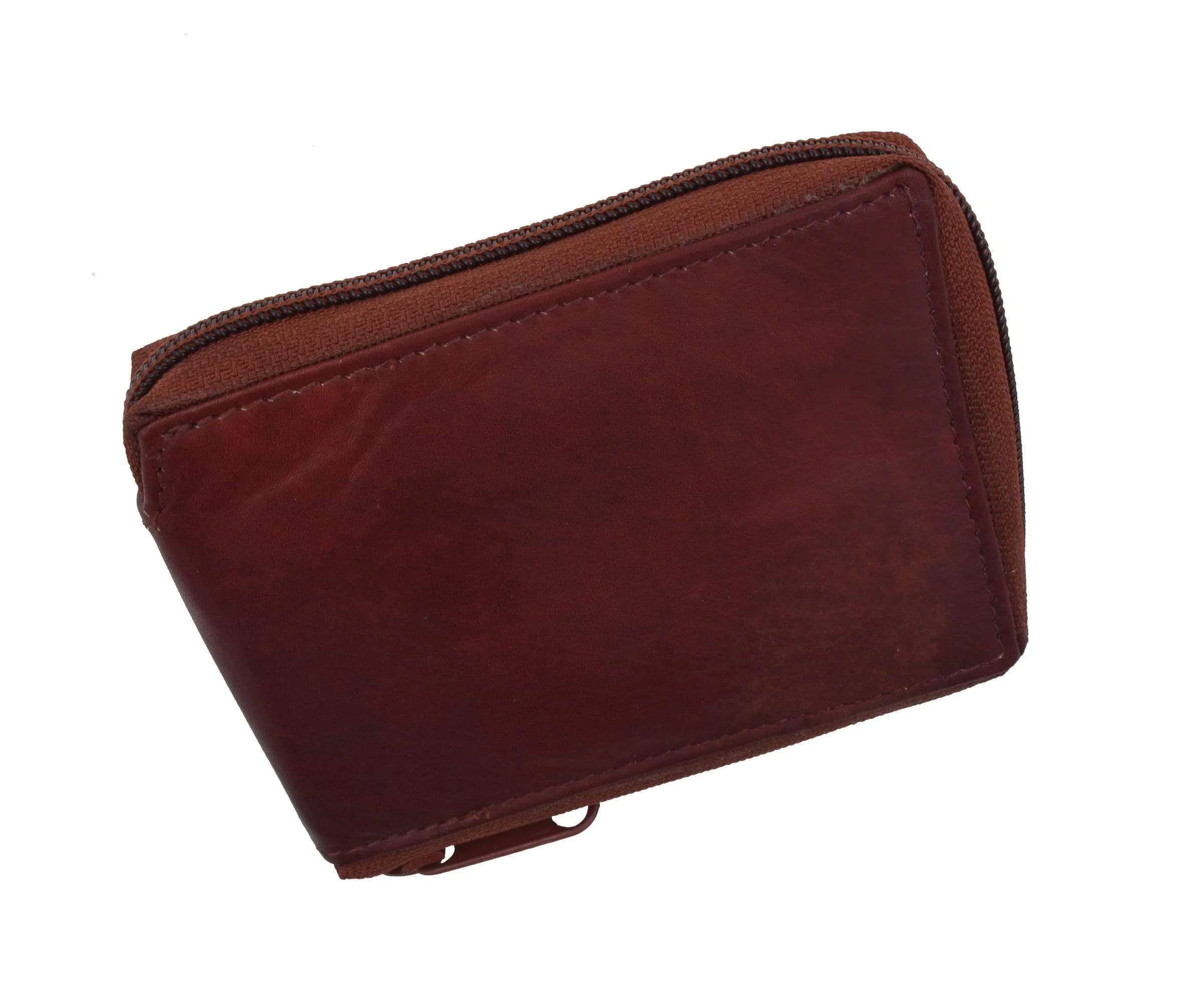 Mens Leather Wallet Pockets Money Purse Credit Card Clutch Bifold Zipper 1456 CF