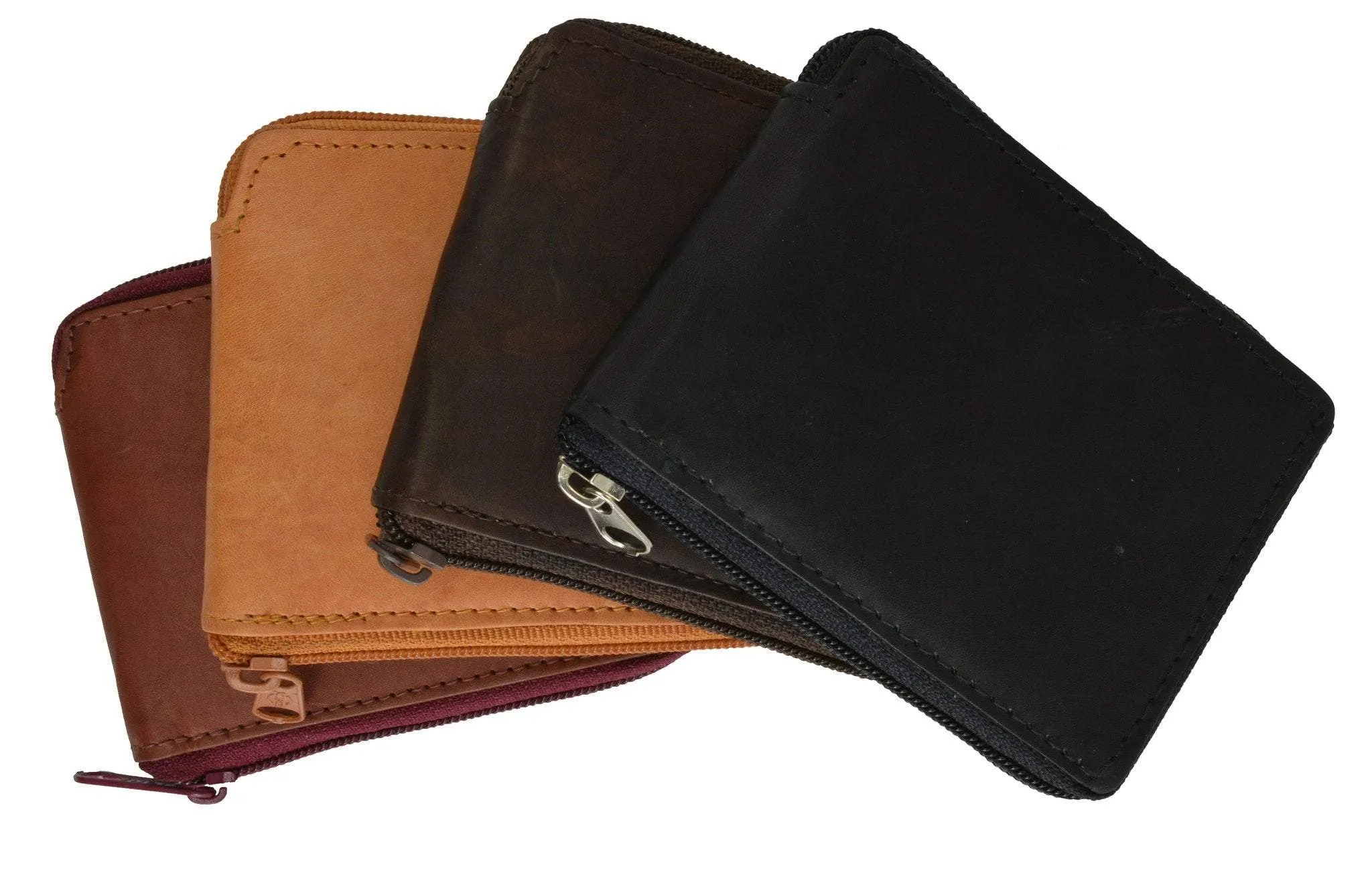 Mens Leather Wallet Pockets Money Purse Credit Card Clutch Bifold Zipper 1456 CF
