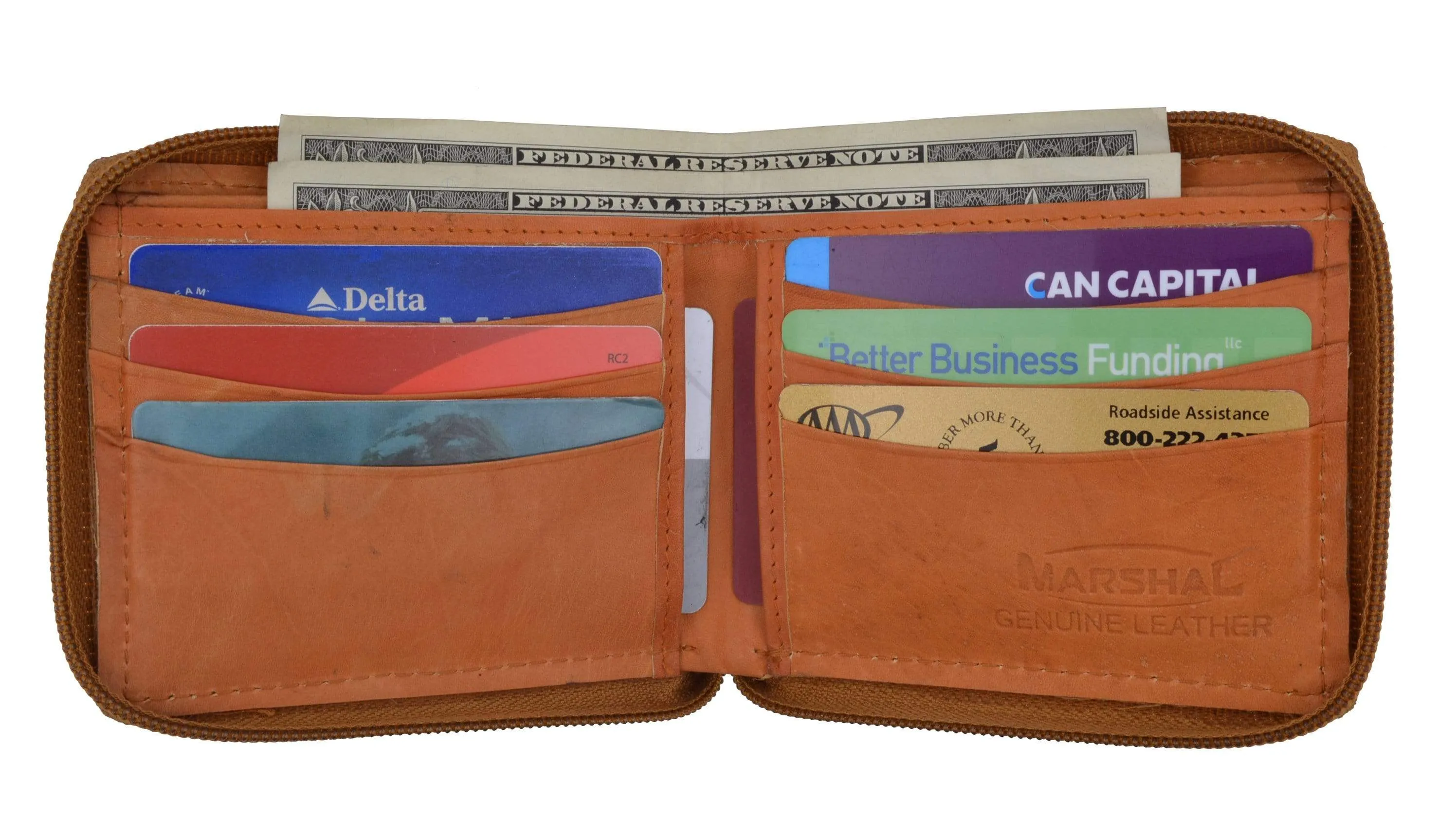 Mens Leather Wallet Pockets Money Purse Credit Card Clutch Bifold Zipper 1456 CF