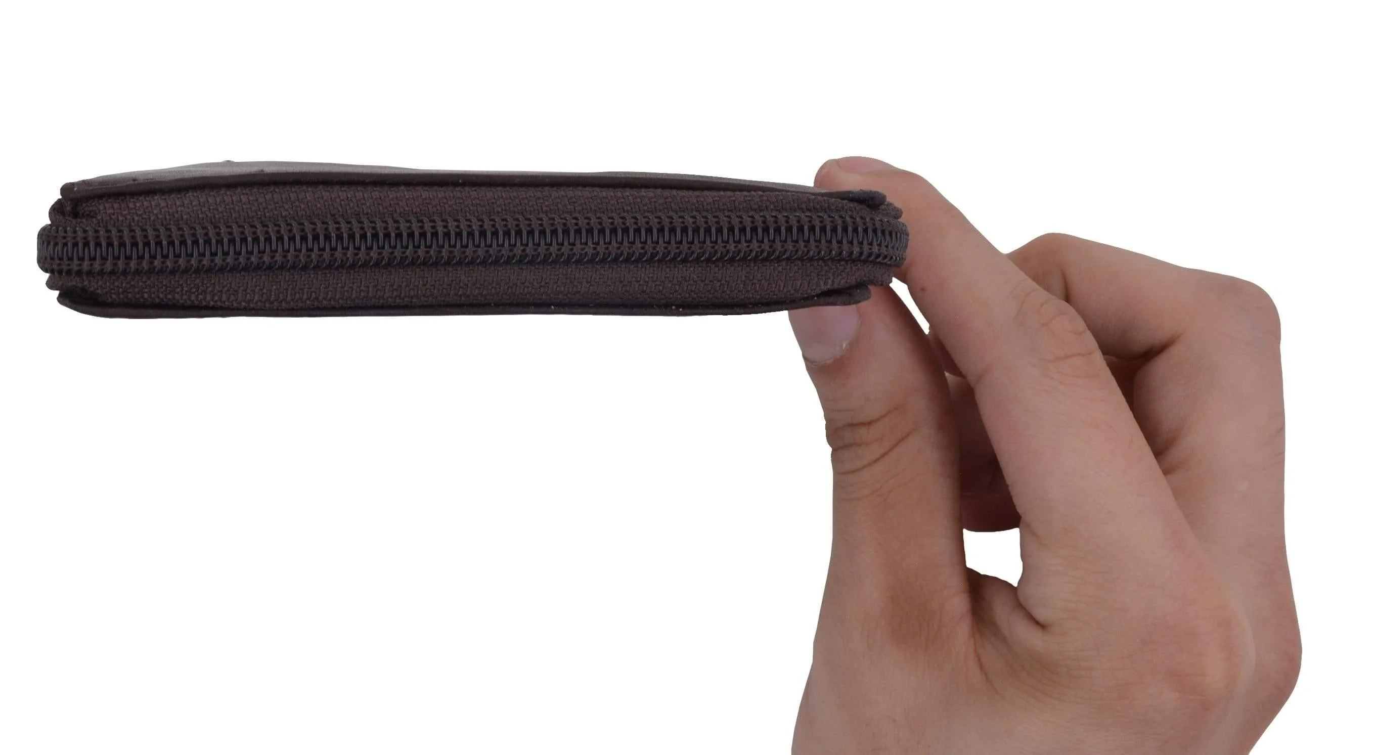 Mens Leather Wallet Pockets Money Purse Credit Card Clutch Bifold Zipper 1456 CF