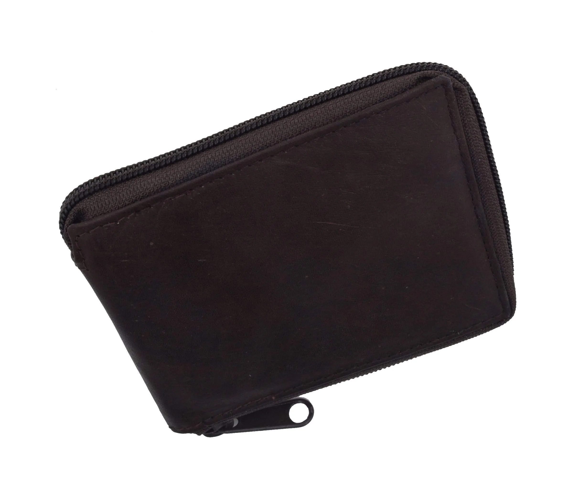 Mens Leather Wallet Pockets Money Purse Credit Card Clutch Bifold Zipper 1456 CF