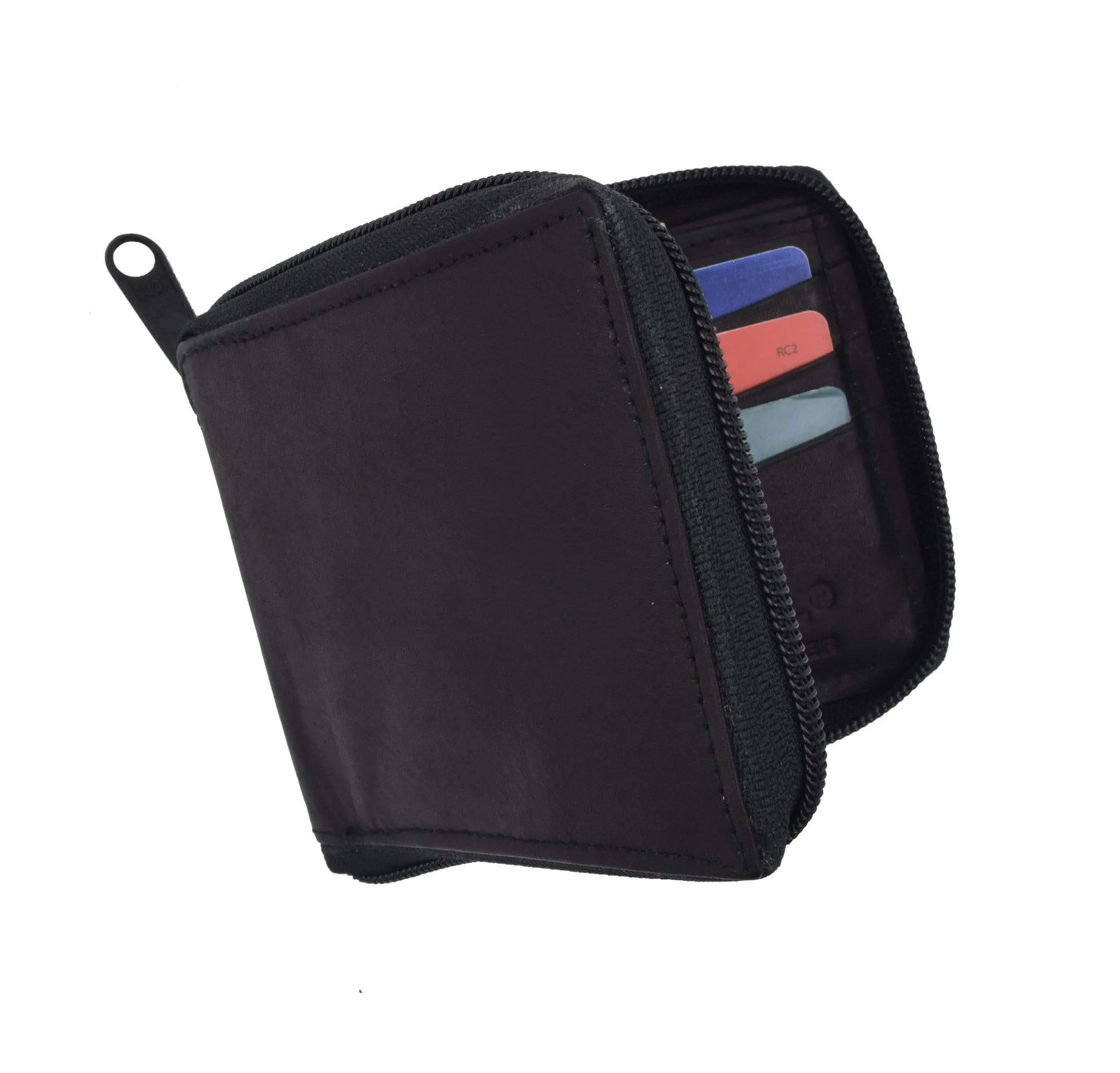 Mens Leather Wallet Pockets Money Purse Credit Card Clutch Bifold Zipper 1456 CF