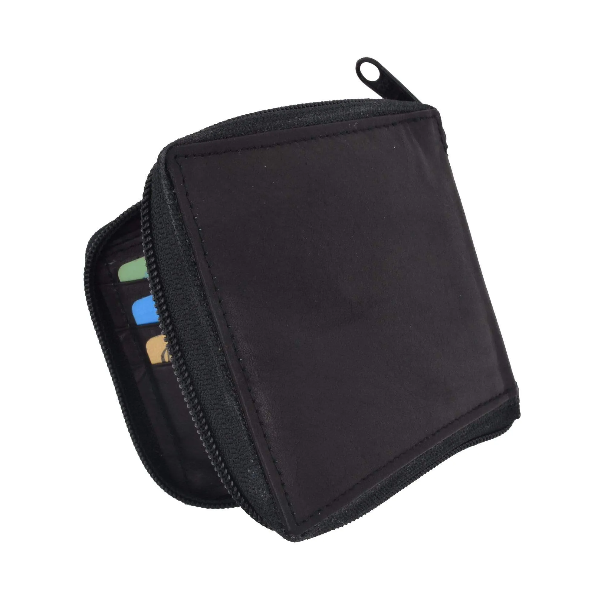 Mens Leather Wallet Pockets Money Purse Credit Card Clutch Bifold Zipper 1456 CF