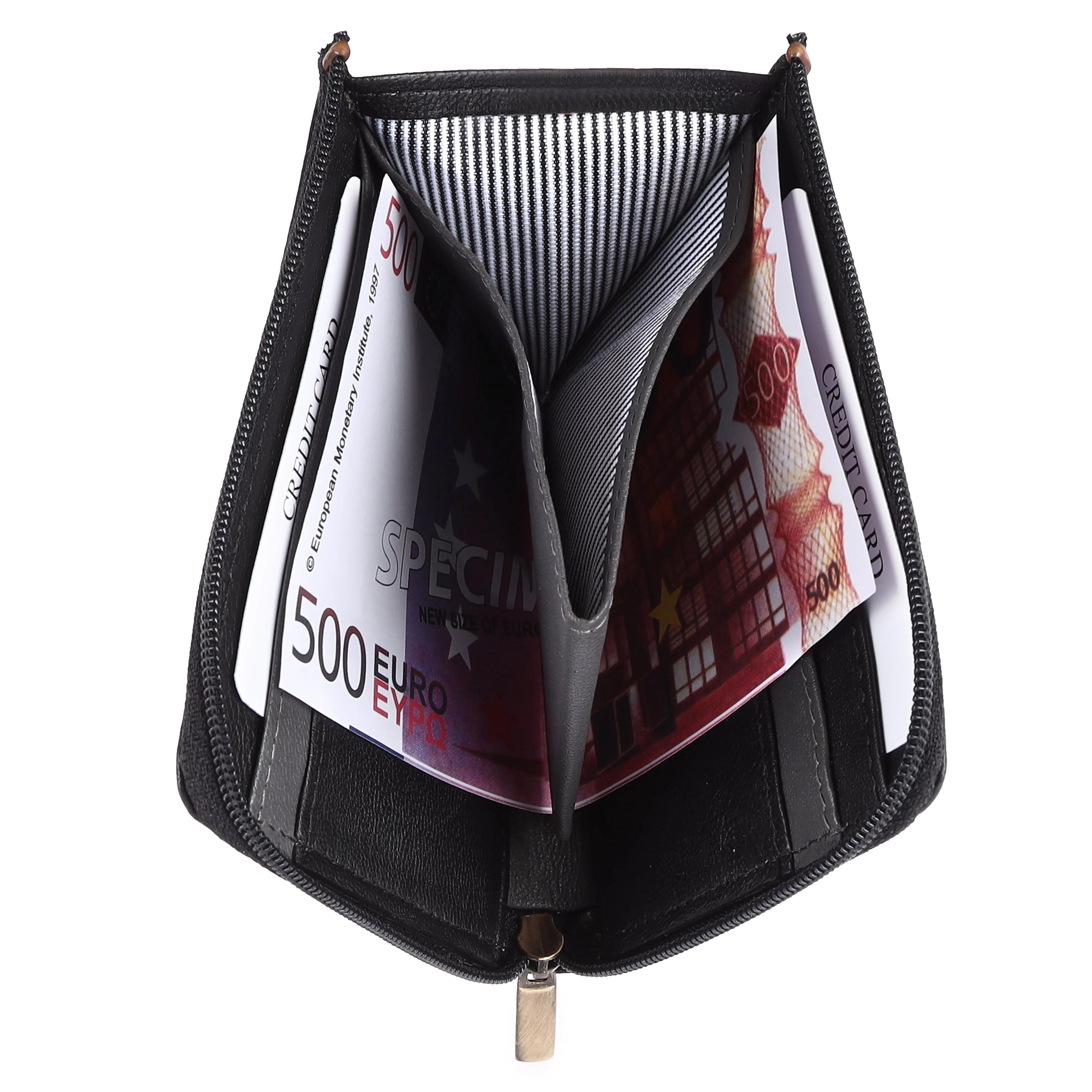 MENS LEATHER WALLET (RFID) 93715 (BLACK)