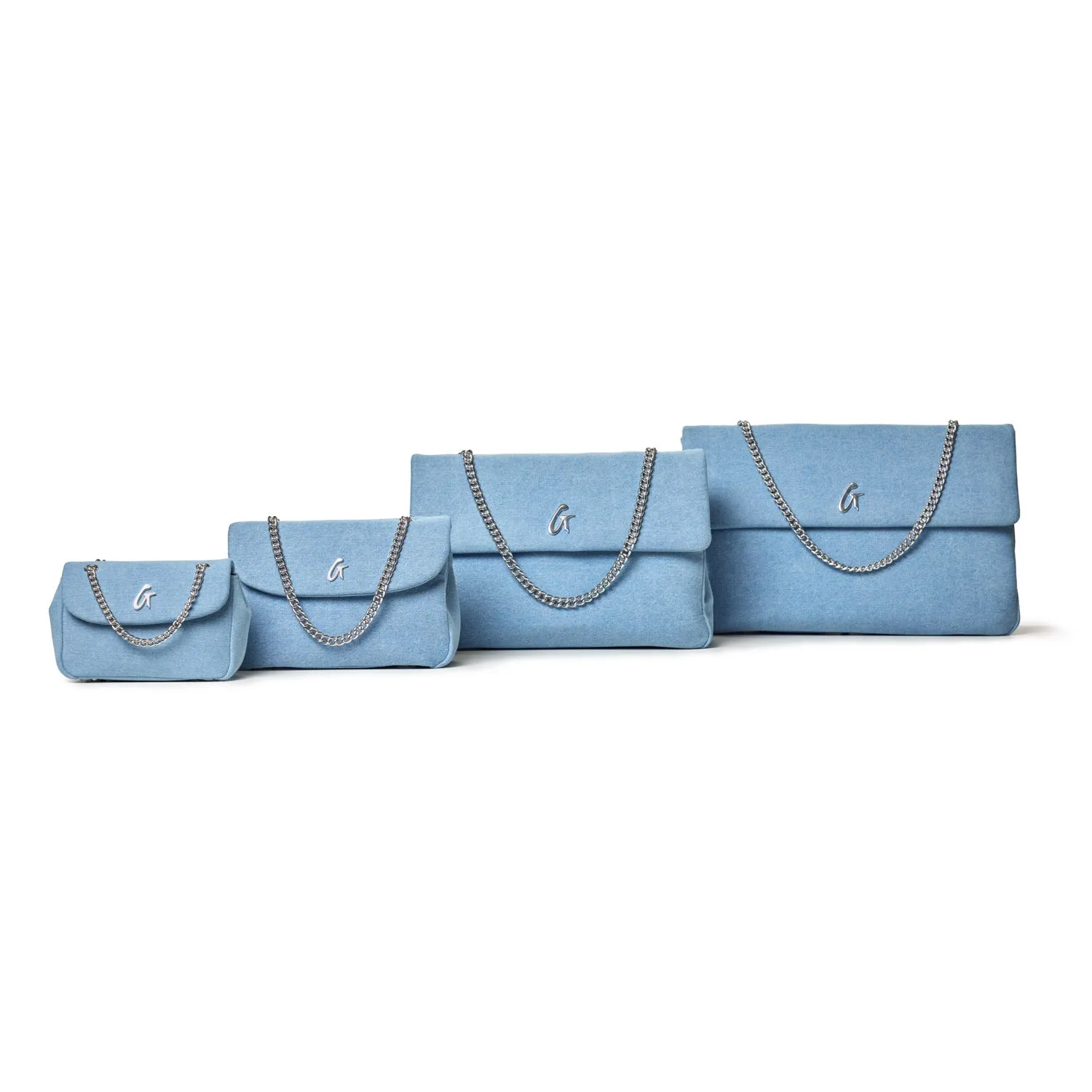 MINI DENIM SILVER FLAP BAG