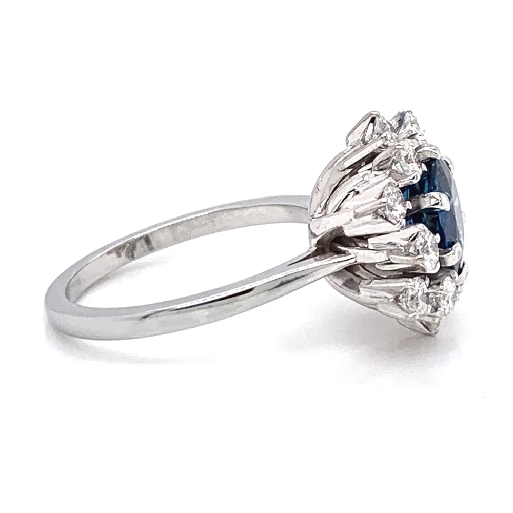 Montana Yogo Sapphire & Diamond Estate Ring