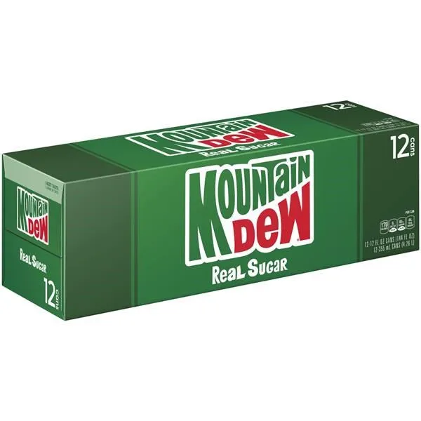 Mountain Dew Real Sugar 12 Pack / 12oz cans