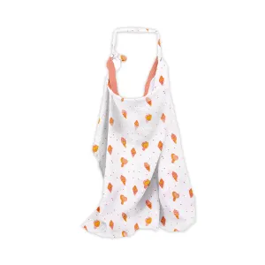 Organic Cotton Muslin Nursing Cover | Breastfeeding Apron | Icecream