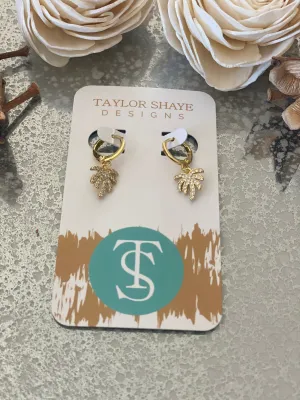 Palm Tree Huggie Earrings