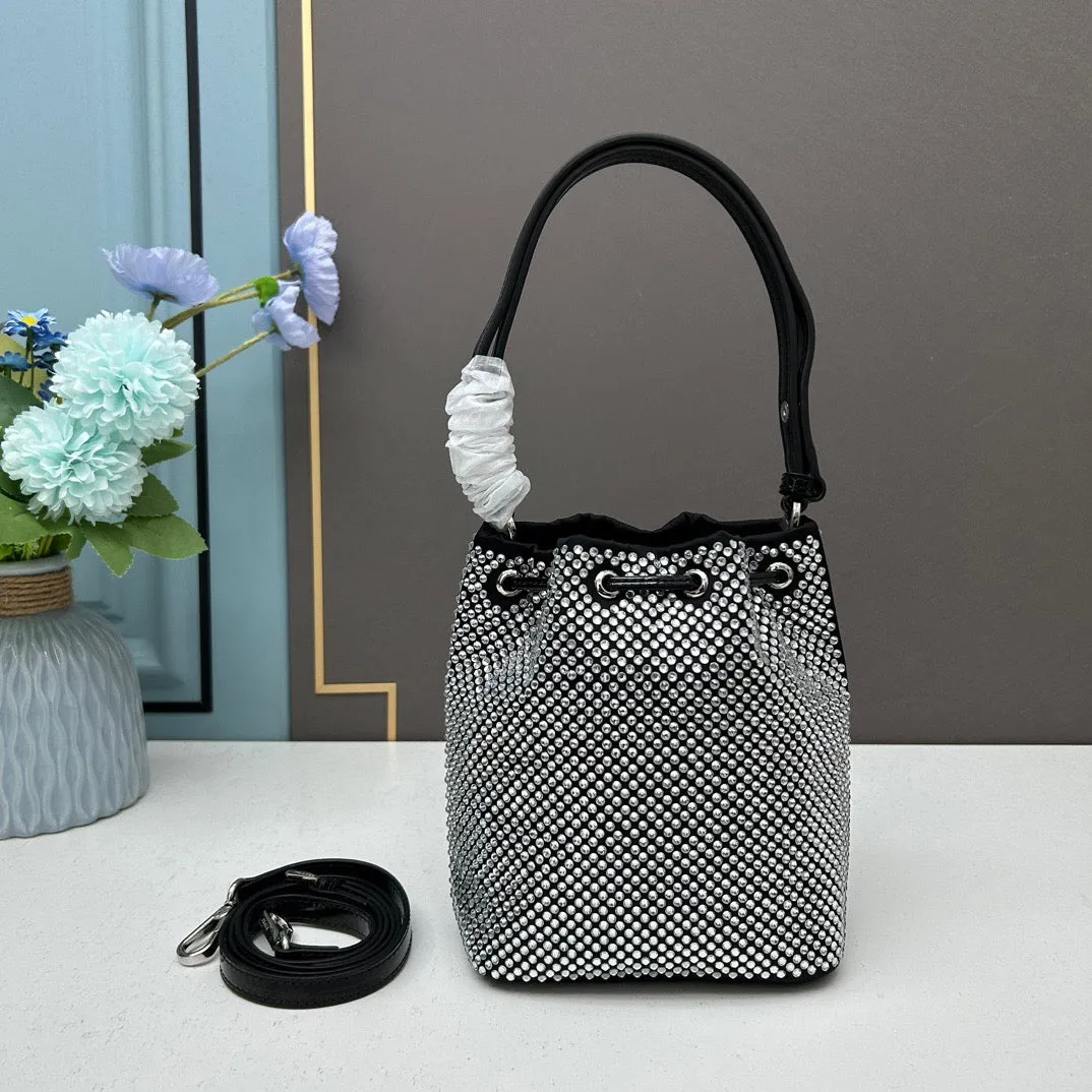 PD220 Satin Mini-bag with Crystals / 7.7x3.9x6.1inch