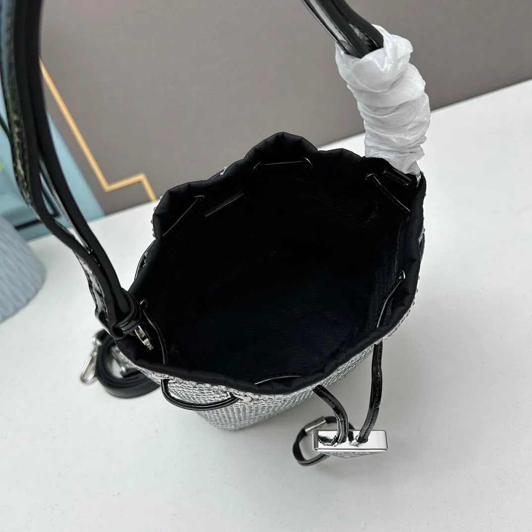 PD220 Satin Mini-bag with Crystals / 7.7x3.9x6.1inch