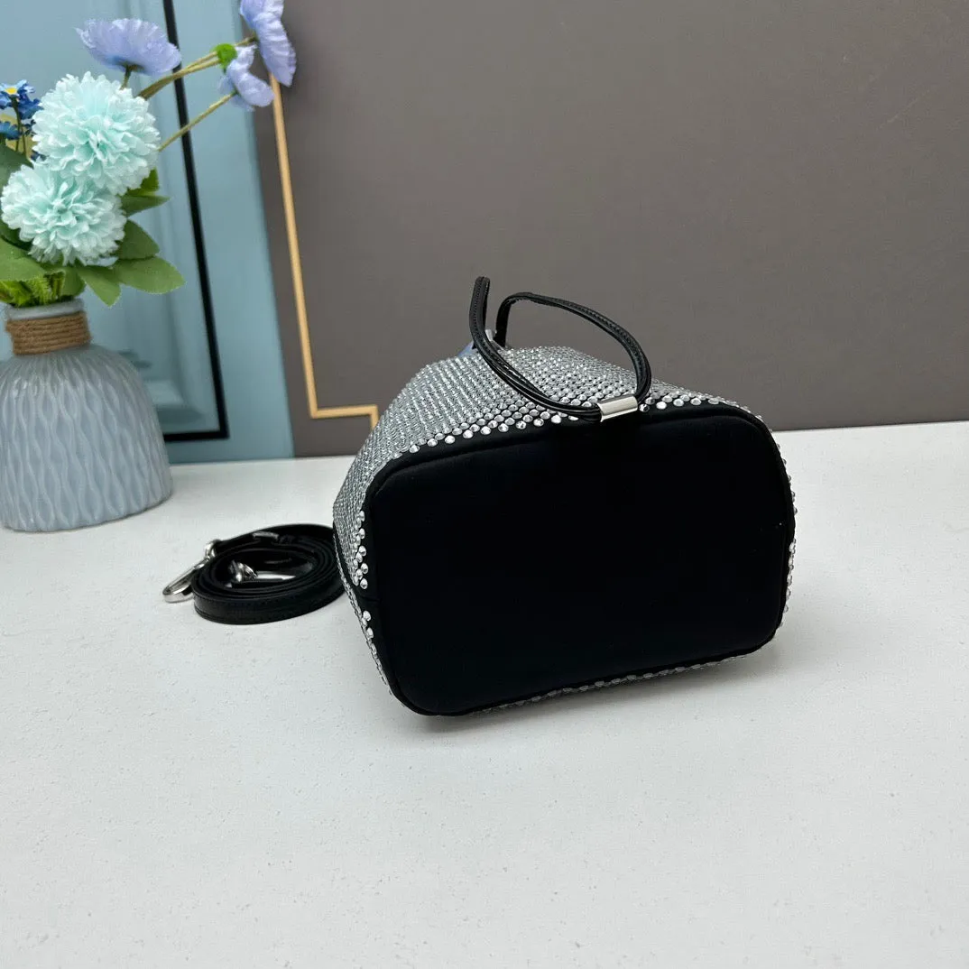 PD220 Satin Mini-bag with Crystals / 7.7x3.9x6.1inch