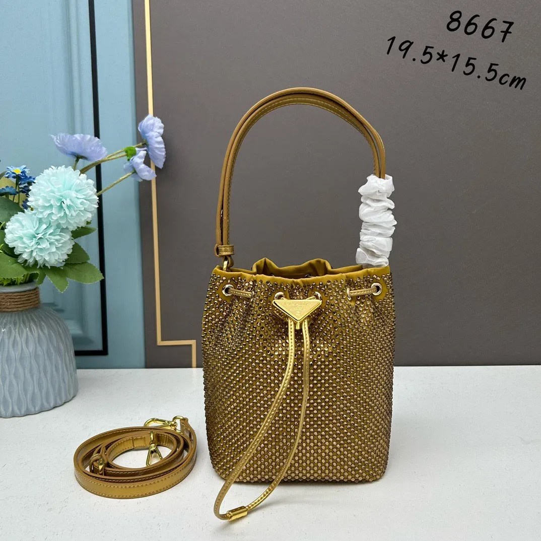 PD220 Satin Mini-bag with Crystals / 7.7x3.9x6.1inch
