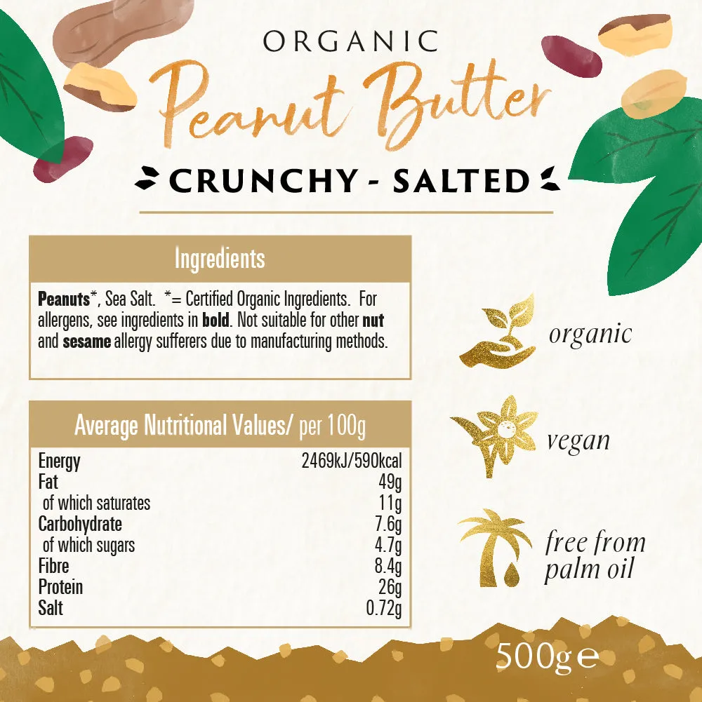 PEANUT BUTTER CRUNCHY - WITH SALT - 6 PACK - 500G