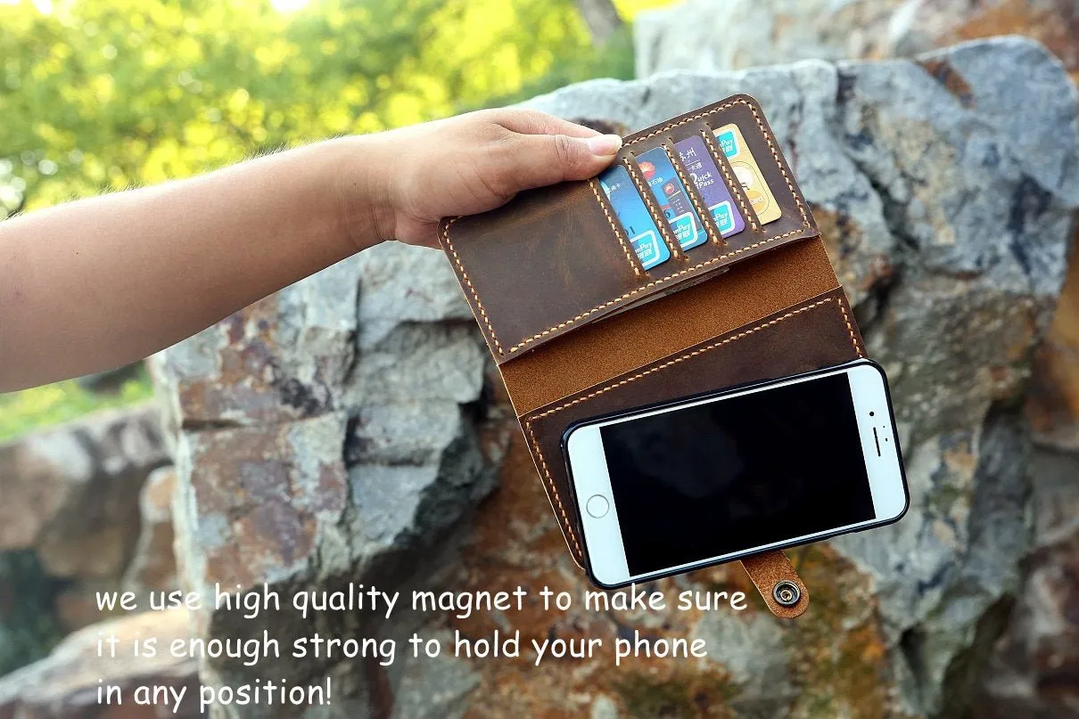 Personalized removable magnetic leather iPhone wallet for iPhone 15 14 13 Pro Max 8 plus X XR XS