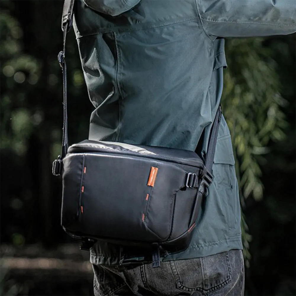 PGYTECH OneMo 7L/11L Camera Sling Bag with Hidden Apple AirTag Pocket, Dedicated Battery Holders with Power Indicator, Attachment Strap for Tripod, Splash-proof Exterior, Anti-theft Zipper, Expandable Compartment, and DIY Storage Dividers