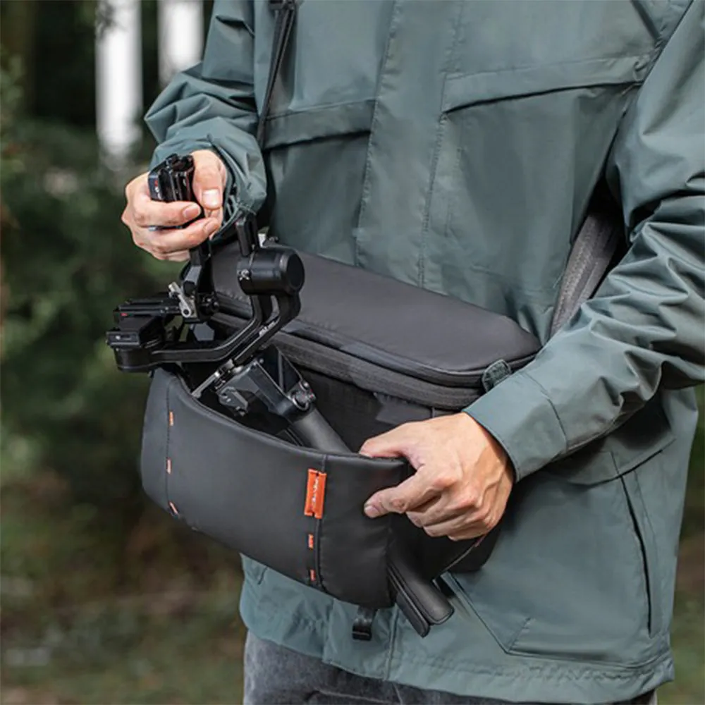 PGYTECH OneMo 7L/11L Camera Sling Bag with Hidden Apple AirTag Pocket, Dedicated Battery Holders with Power Indicator, Attachment Strap for Tripod, Splash-proof Exterior, Anti-theft Zipper, Expandable Compartment, and DIY Storage Dividers
