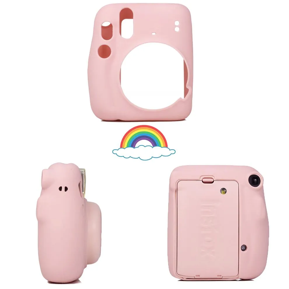 Pikxi CMS11 Soft Silicone Protective Camera Case Cover Carrying Bag For Fujifilm Instax Mini 11 Film Instant Cameras
