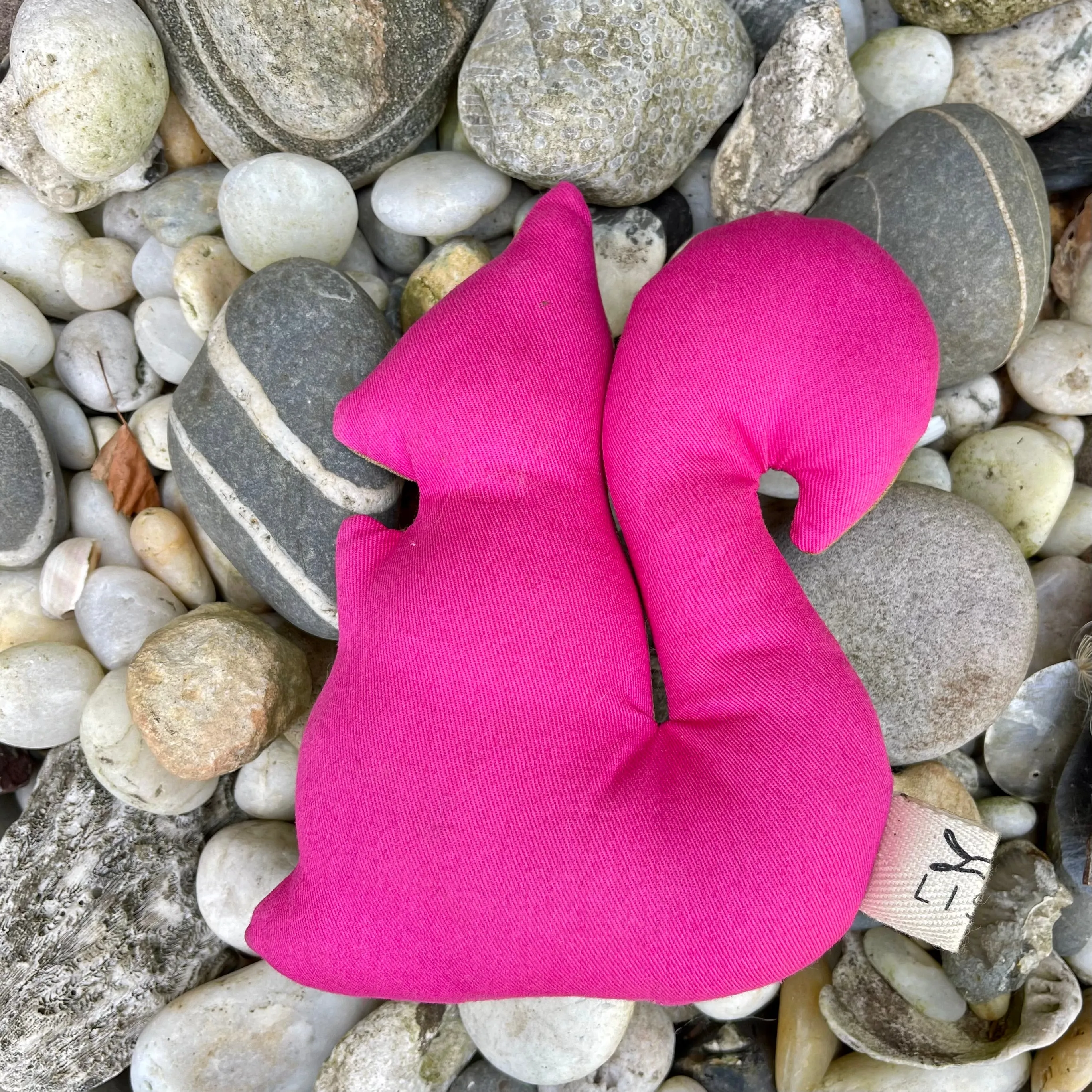 Pink Cecil Squeaky Squirrel Plush Dog Toy