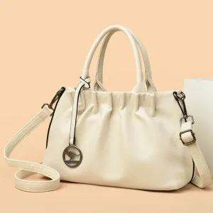 Pleated PU Leather Crossbody Bag