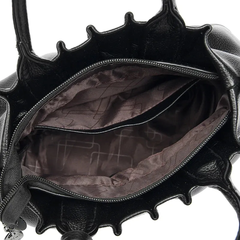 Pleated PU Leather Crossbody Bag