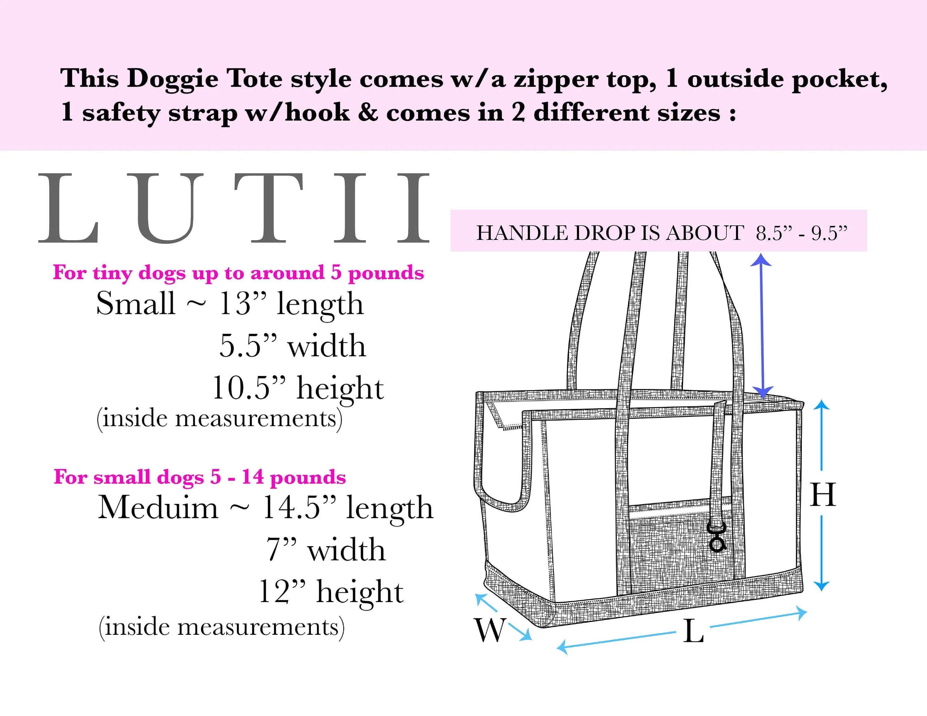 "VICTORIA"-Dog carrier, airy, non-overheating, lightweight cream lace tote.