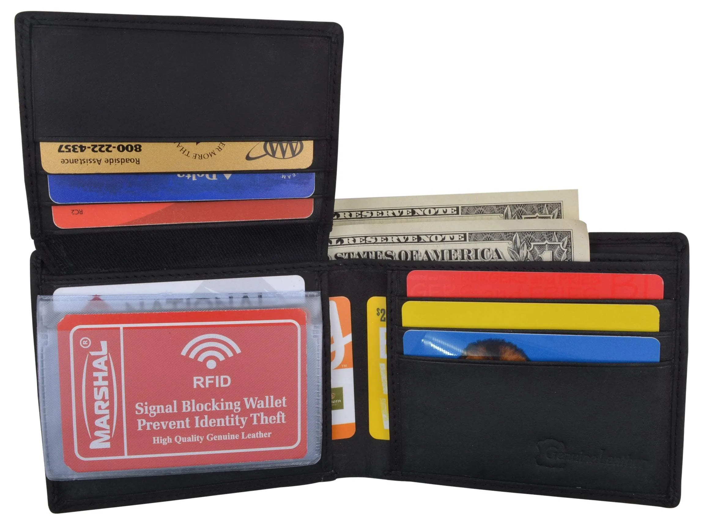 RFID Mens Welcome to Fabulous Las Vegas Nevada Leather Bifold Wallet