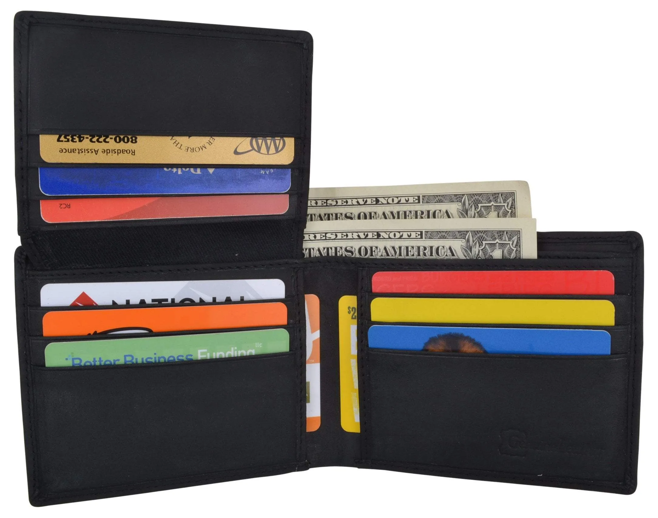 RFID Mens Welcome to Fabulous Las Vegas Nevada Leather Bifold Wallet