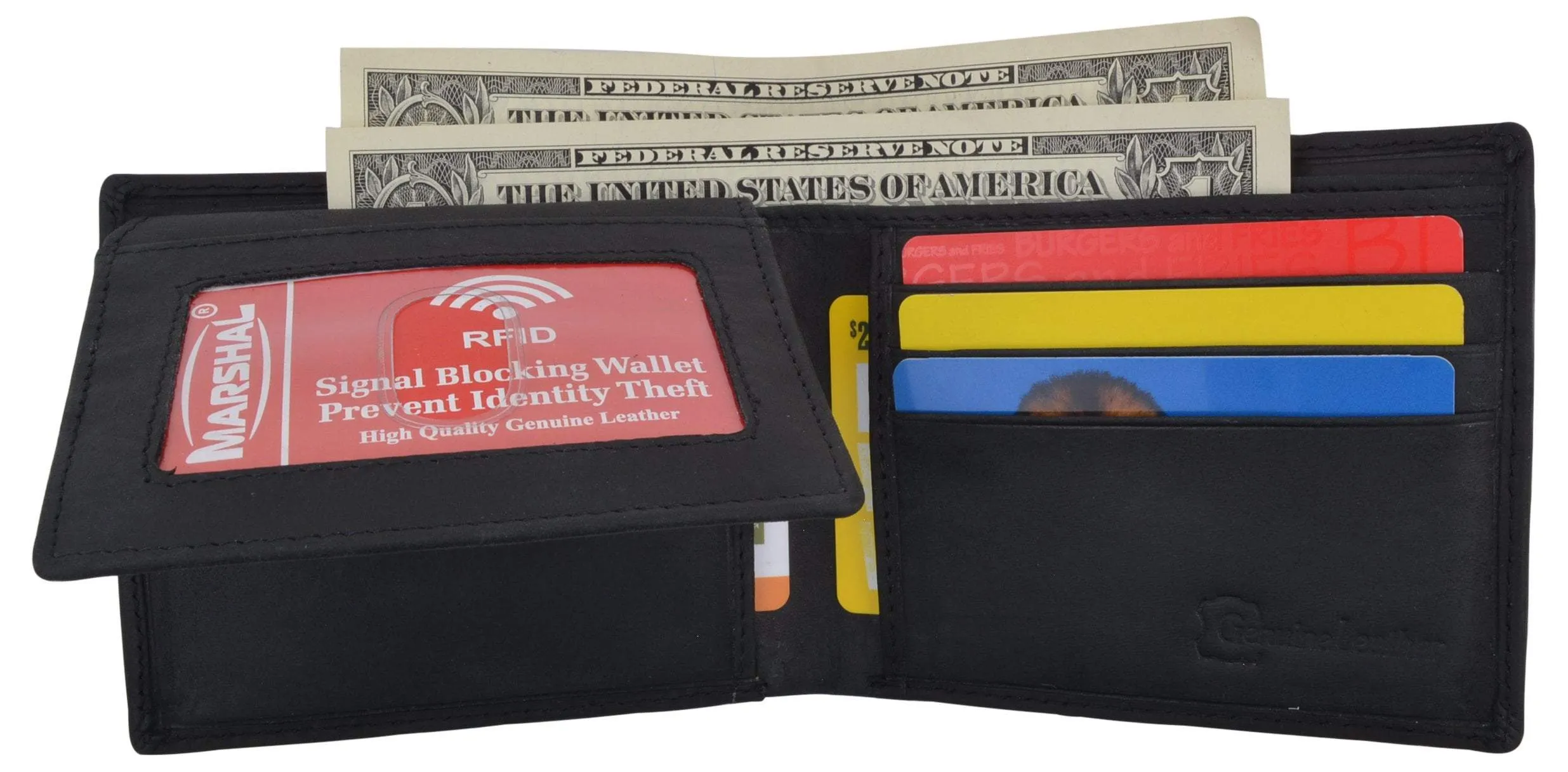 RFID Mens Welcome to Fabulous Las Vegas Nevada Leather Bifold Wallet