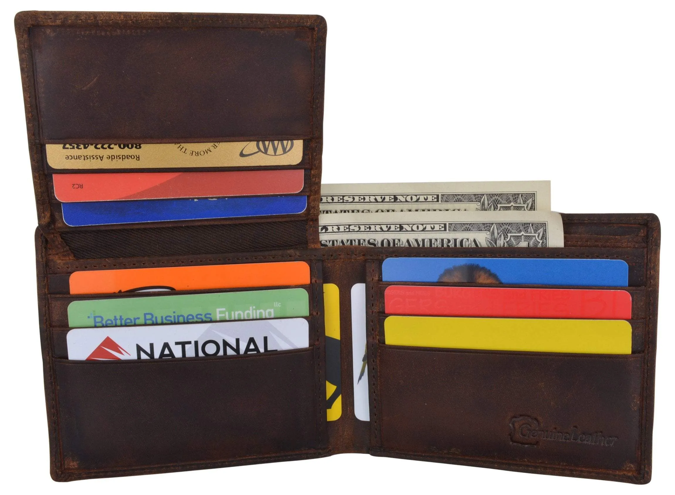 RFID Mens Welcome to Fabulous Las Vegas Nevada Leather Bifold Wallet