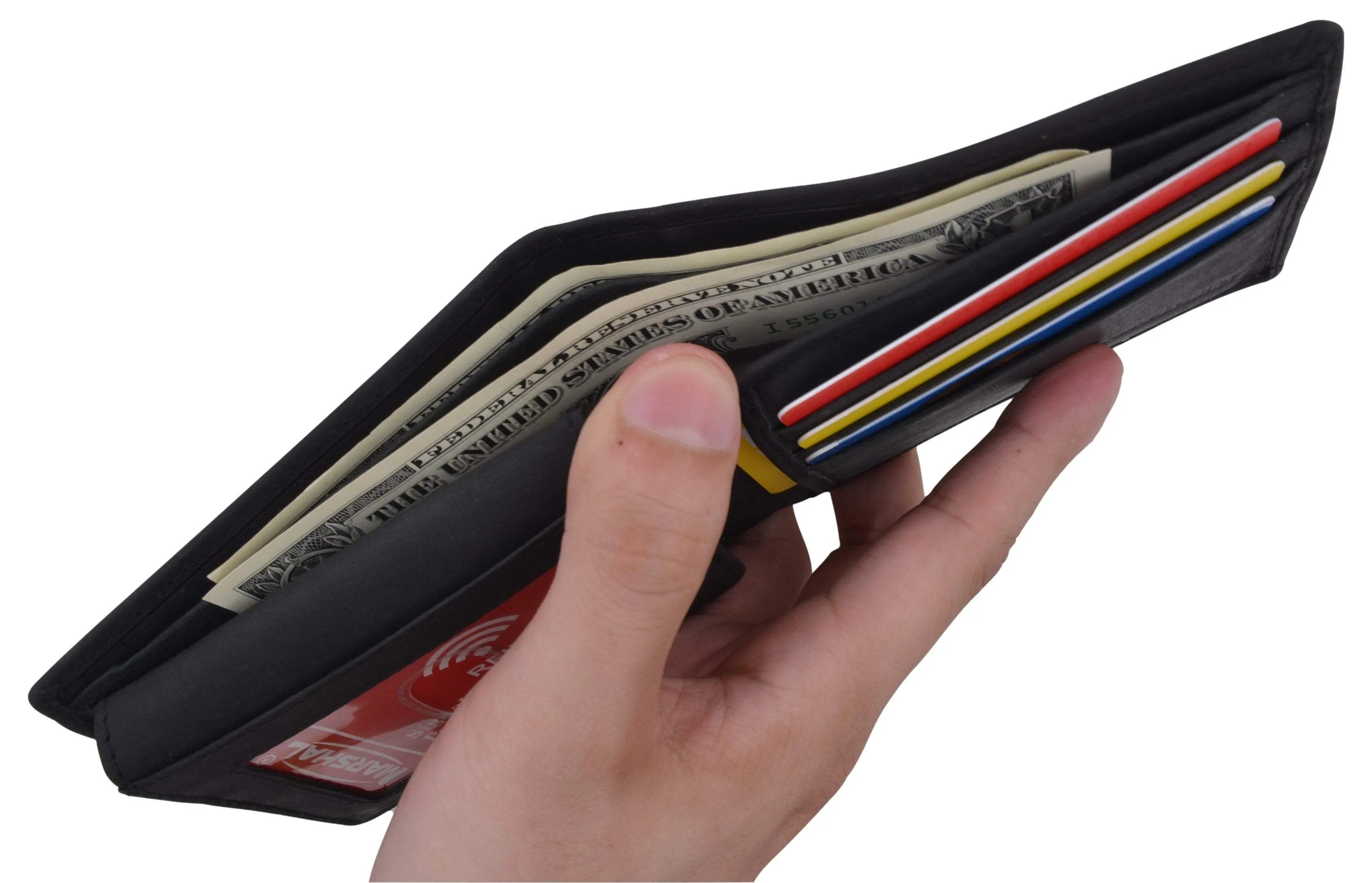 RFID Mens Welcome to Fabulous Las Vegas Nevada Leather Bifold Wallet