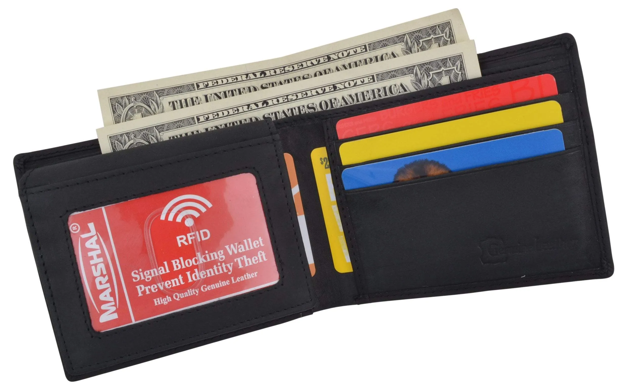 RFID Mens Welcome to Fabulous Las Vegas Nevada Leather Bifold Wallet