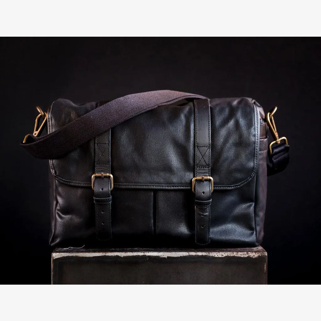 Roma Black Waxed Canvas Camera Bag