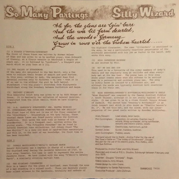 Silly Wizard - So Many Partings - LP