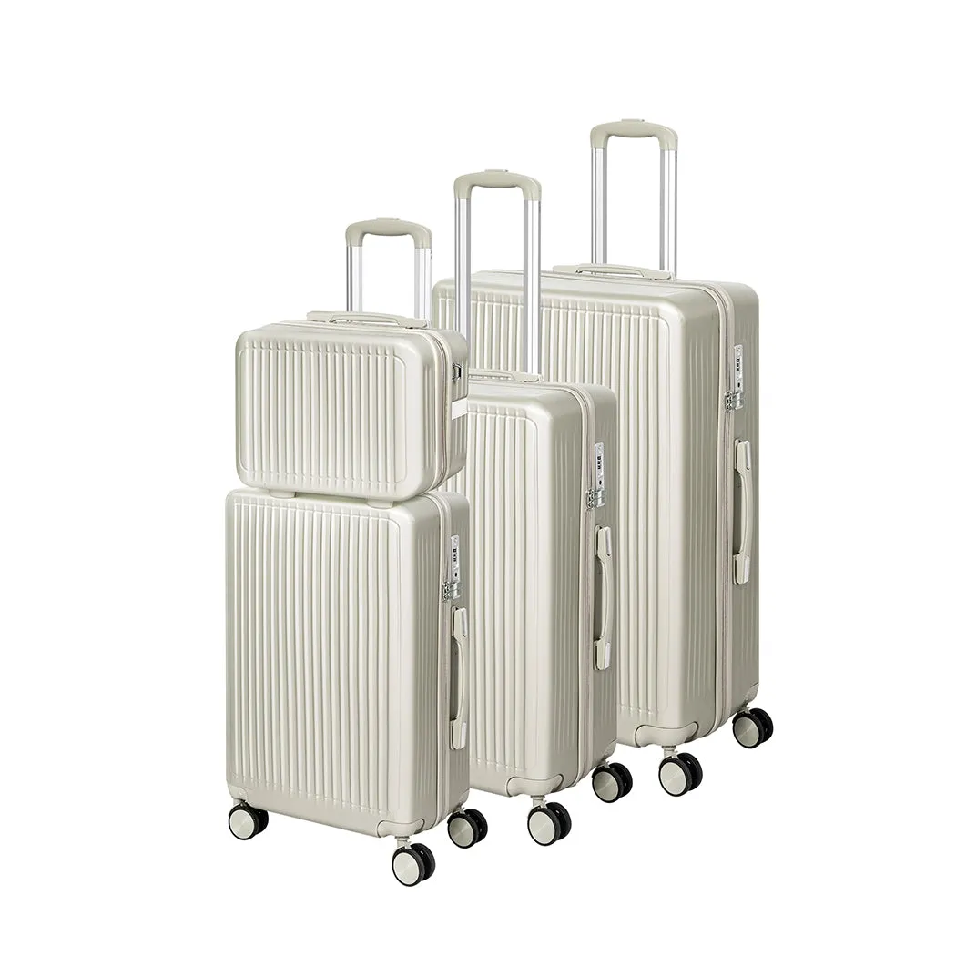 Slimbridge Luggage Suitcase Trolley White 4pc 14" 20" 24" 28"