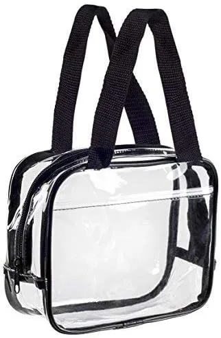 Small Clear Handbag Purse Great for Work, Events, Makeup, Cosmetics Stadium Approved Sturdy Transparent