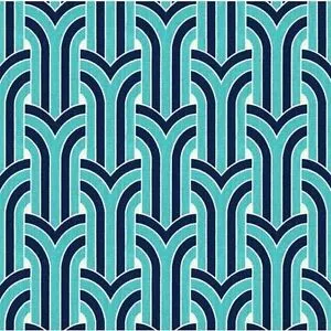 Teal and Navy Modern Print Performance Pouch
