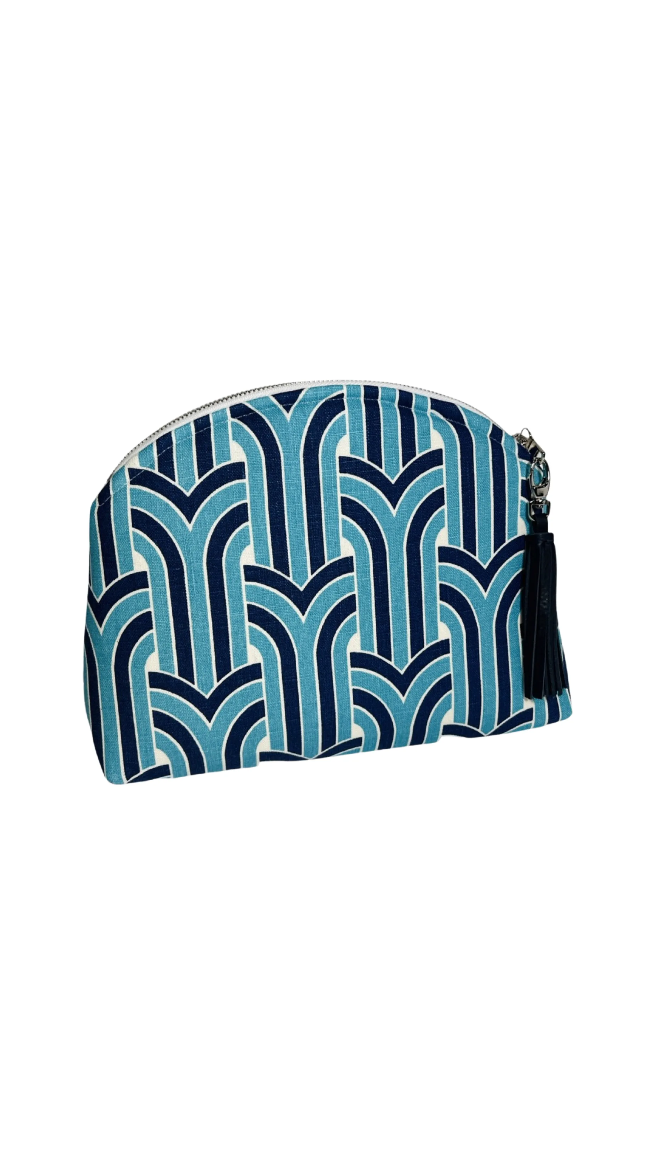 Teal and Navy Modern Print Performance Pouch