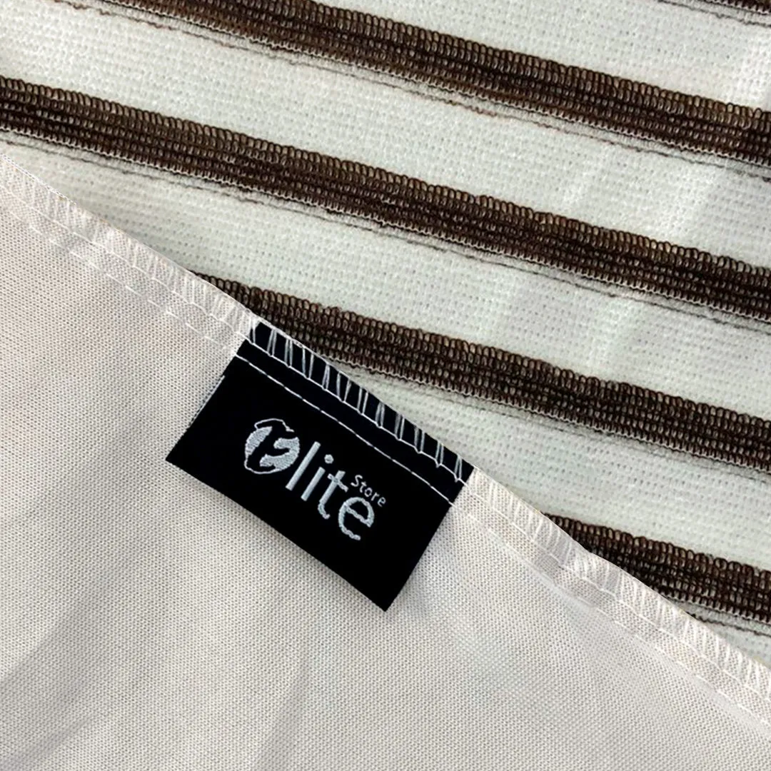 Terry Towel Stripe 100% Waterproof Mattress Protector- Brown
