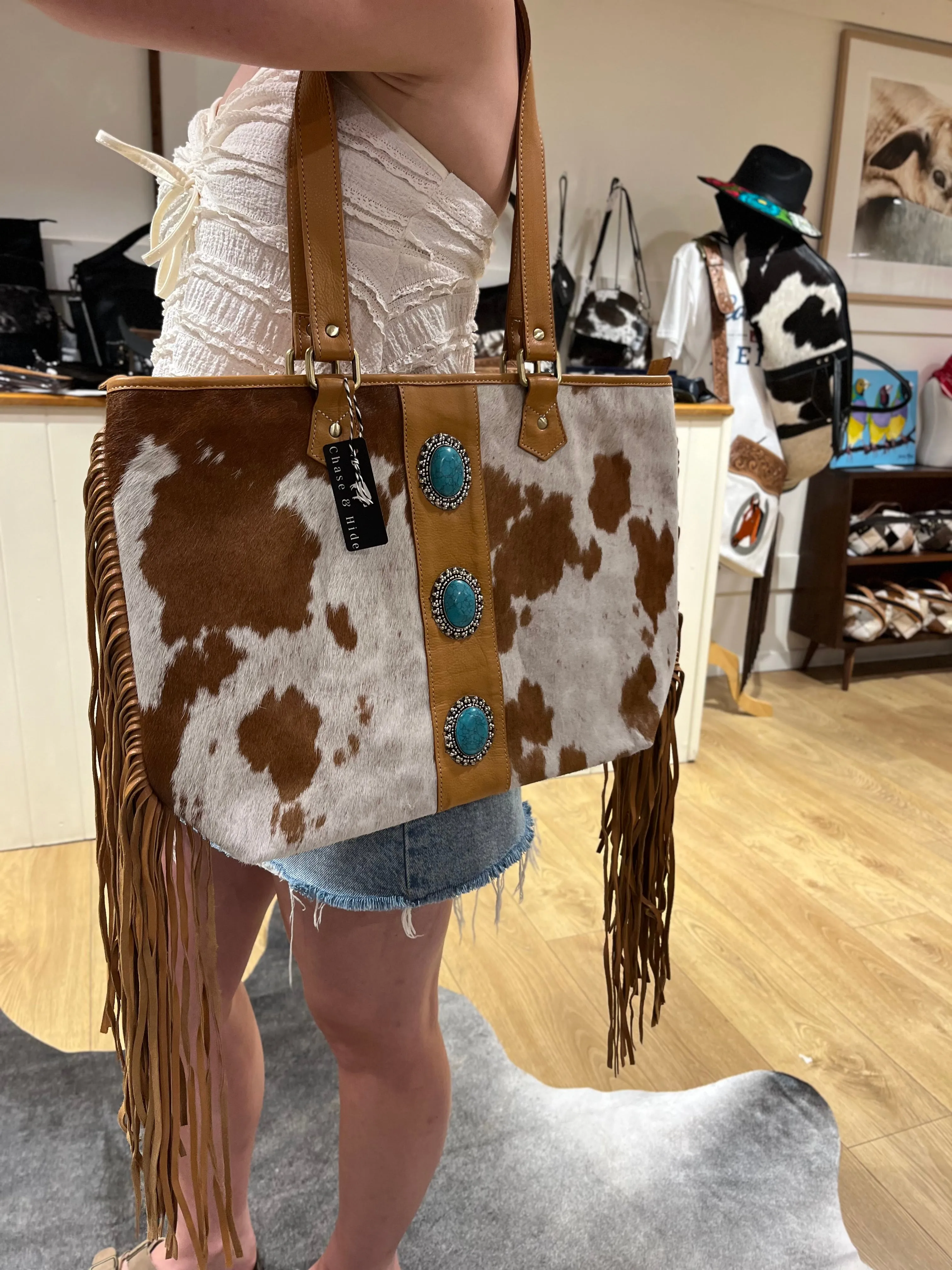 The Yellowstone Handbag with turquoise detail #AB75