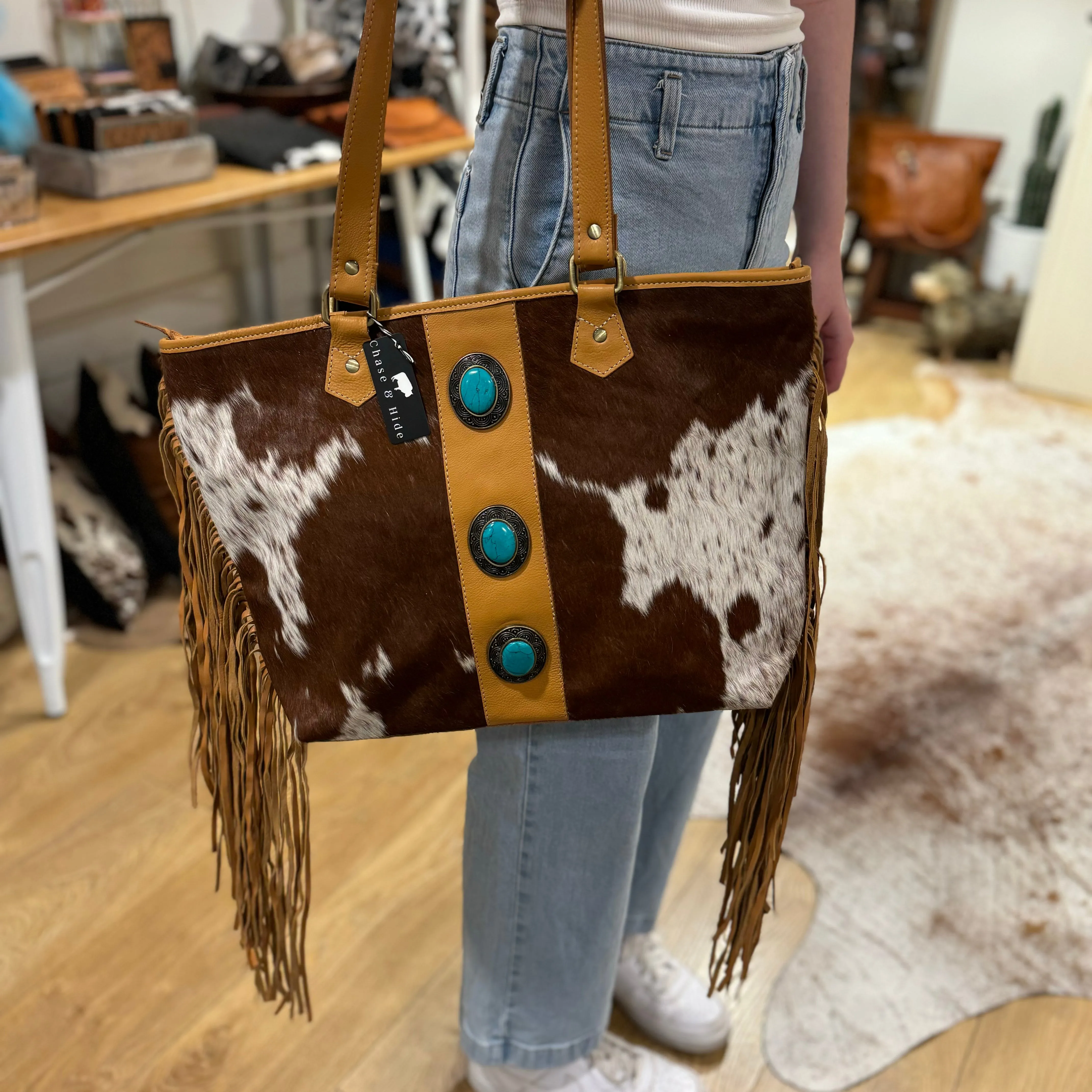 The Yellowstone Handbag with turquoise detail #AB75