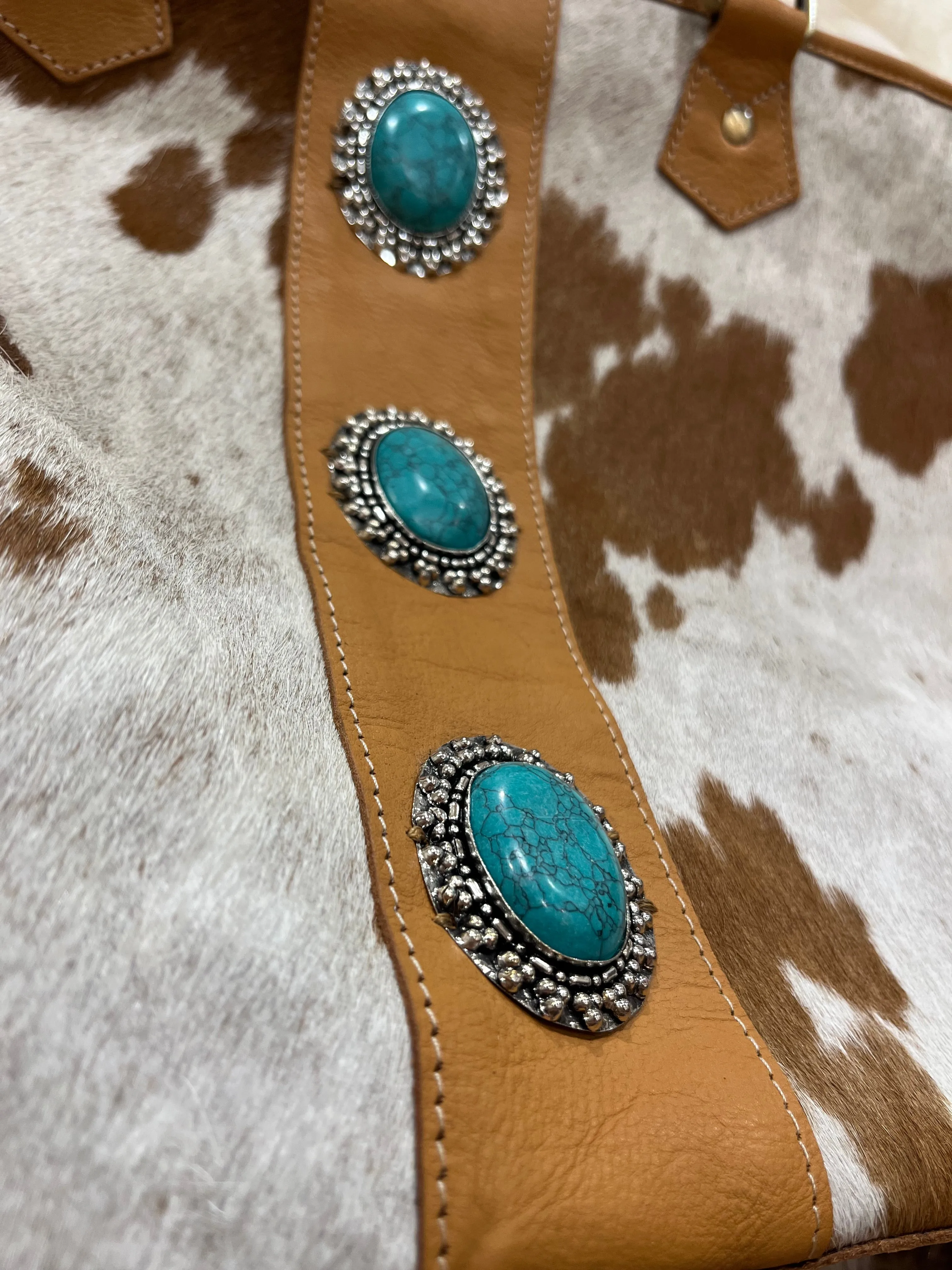 The Yellowstone Handbag with turquoise detail #AB75