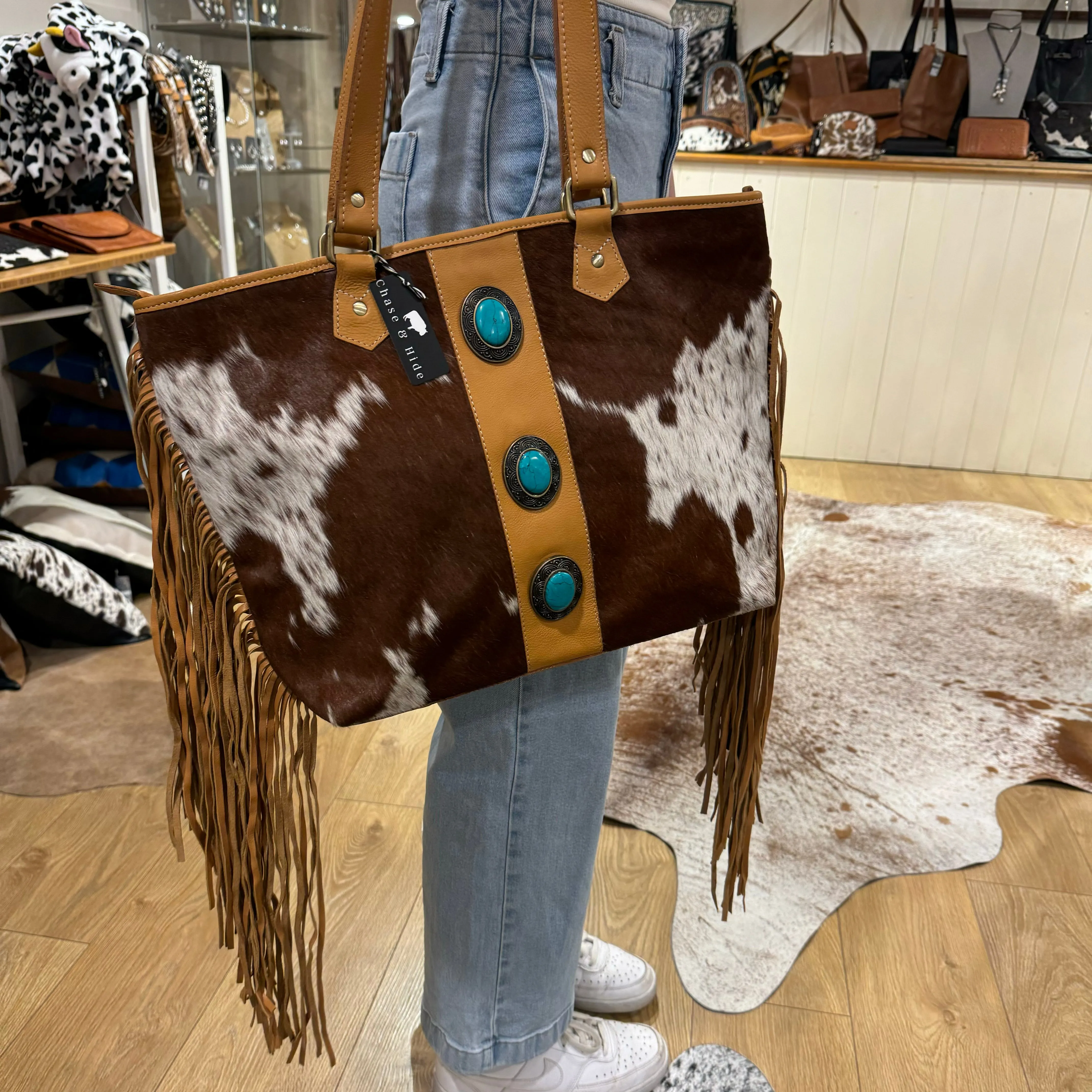 The Yellowstone Handbag with turquoise detail #AB75